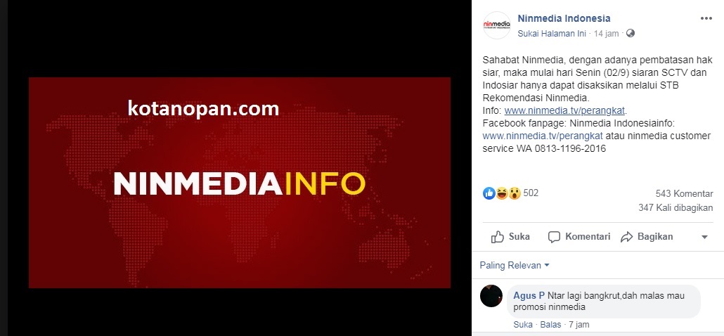 SCTV dan Indosiar Hilang dari Ninmedia? Ini solusinya