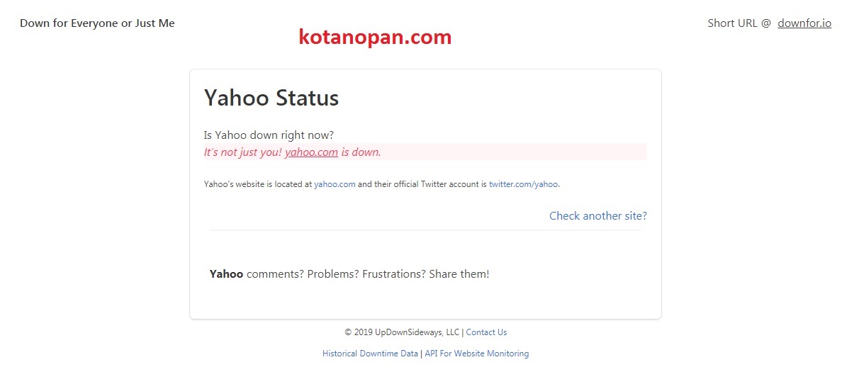 Siang ini Situs Dan Layanan E-Mail Yahoo Down tidak bisa dibuka, penyebab situs Yahoo Down