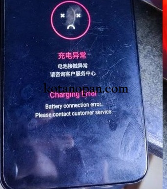 HP Oppo charging error battery connection error. Please contact customer service,