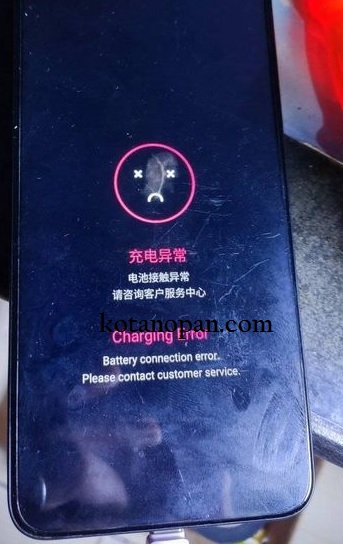 HP Oppo charging error battery connection error. Please contact customer service,