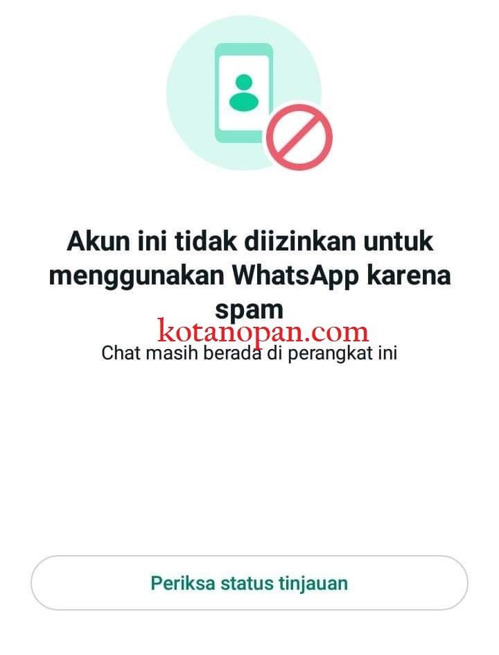 Solusi Akun Ini tidak Diizinkan mengunakan Whatsapp Karena Spam