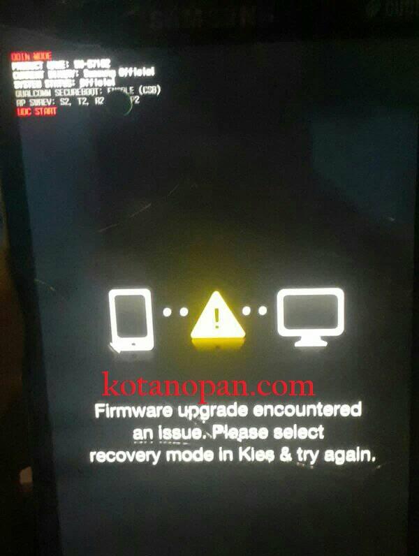 firmware Upgrade encountered an issue