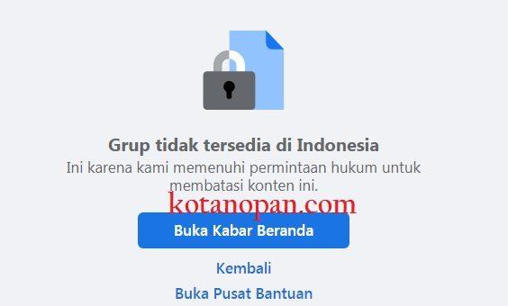 Grup Facebook tidak tersedia di Indonesia