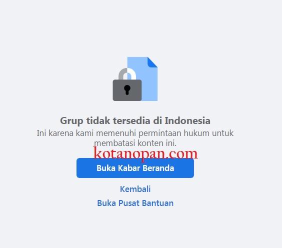 Grup Facebook tidak tersedia di Indonesia