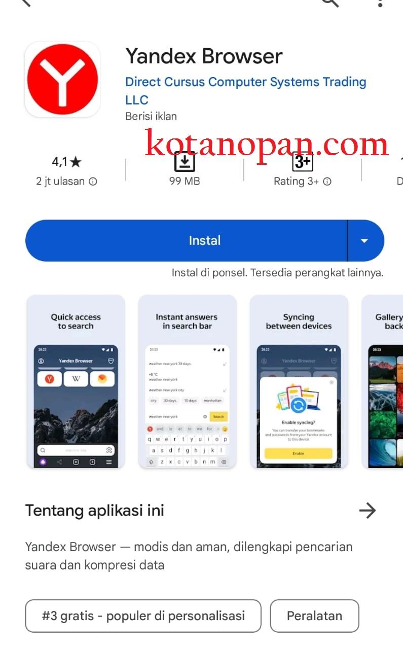 Cara Nonton video Yandex di Google Android Terbaru 2024 (play store)