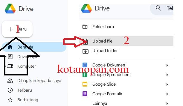 Cara Upload File ke Google drive Dengan laptop atau komputer