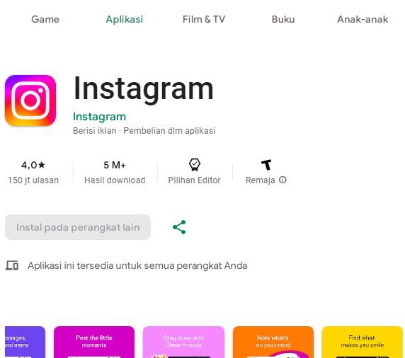 Solusi Kenapa Instagram Tidak Bisa Dibuka di aplikasi Android (play store)