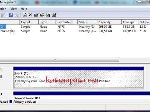 tampilan Disk Management Pada Windows 11 dan 10