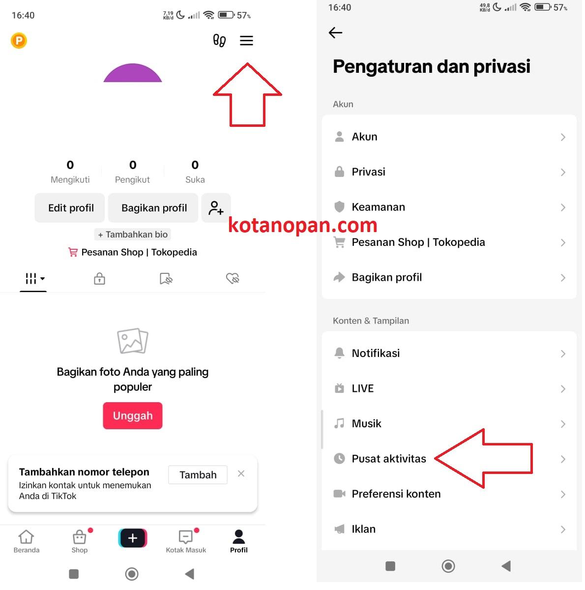 Hapus Riwayat Pencarian TikTok masuk ke Profil Hapus Riwayat Pencarian TikTok masuk ke Profil