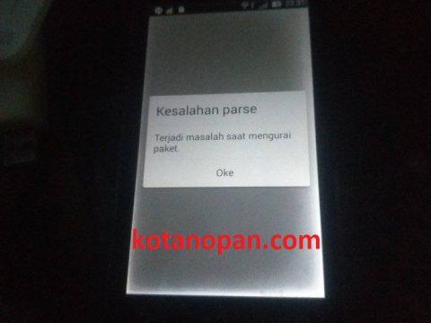 Solusi Android kesalahan parse terjadi masalah saat mengurai paket