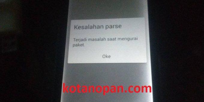 Solusi Android kesalahan parse terjadi masalah saat mengurai paket