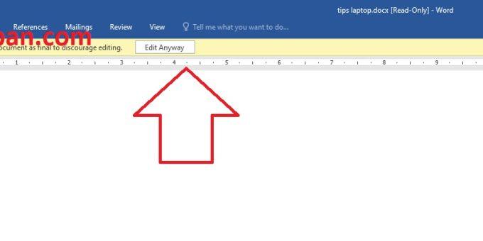 Cara Membuka Dokument Microsoft Word Terkunci Tidak Bisa Mengetik edit anyway